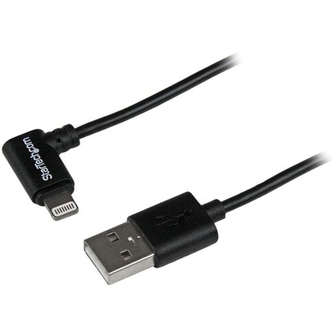 StarTech.com 2m 6ft Angled Black Apple 8-pin Lightning to USB Cable for iPhone iPod iPad - Angled Lightning Cable - Charge & Sync - 2 m (USBLT2MBR) in Kuwait