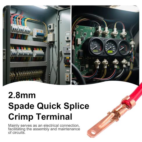 Heschen Male Spade Quick Splice Crimp Terminals 2.8mm Crimp Connector Non Insulated 100 pcs in Kuwait