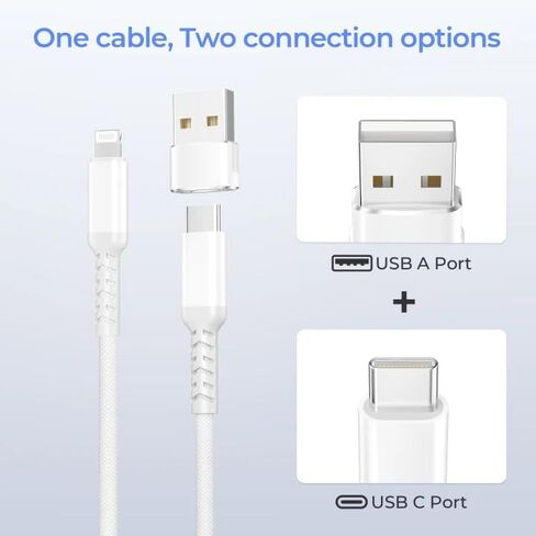 Elebase USB C to Lightning Charger Cable 3.3FT with USB Adapter in Kuwait