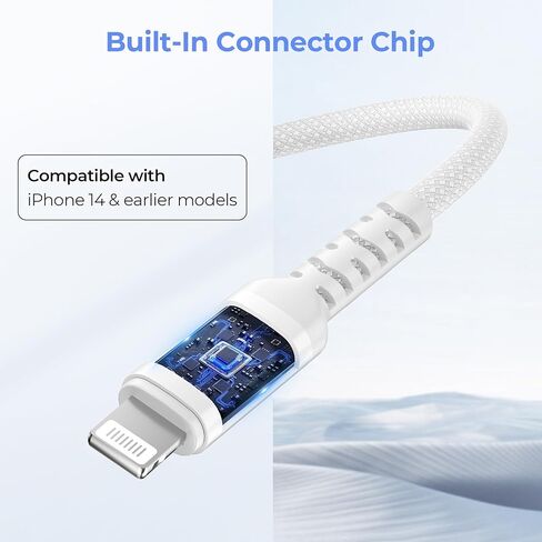 Elebase USB C to Lightning Charger Cable 3.3FT with USB Adapter in Kuwait