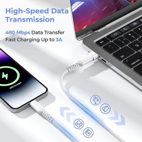 Elebase USB C to Lightning Charger Cable 3.3FT with USB Adapter in Kuwait