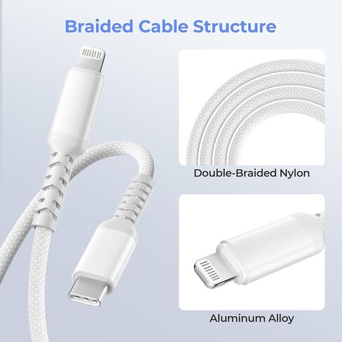 Elebase USB C to Lightning Charger Cable 3.3FT with USB Adapter in Kuwait