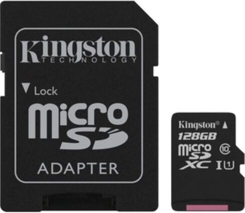 Kingston Canvas Select 128GB microSDHC Class 10 microSD Memory Card UHS-I 80MB/s R Flash Memory Card with Adapter (SDCS/128GB) in Kuwait