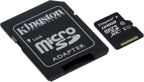 Kingston Canvas Select 128GB microSDHC Class 10 microSD Memory Card UHS-I 80MB/s R Flash Memory Card with Adapter (SDCS/128GB) in Kuwait