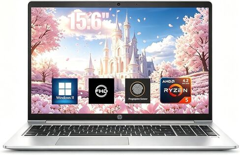 HP 15.6'' Business ProBook 455 G8 Fingerprint FHD Laptop, 8-Core AMD Ryzen 7 5800U(Up to 4.4 GHz), 16GB Ram, 512GB SSD, Wi-Fi 5, RJ-45 Ethernet Ports, Bluetooth 5.0, Windows 11, Everyday Use in Kuwait