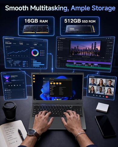 Laptop Computer, 16GB RAM, 512GB SSD, 15.6" FHD IPS Display in Kuwait