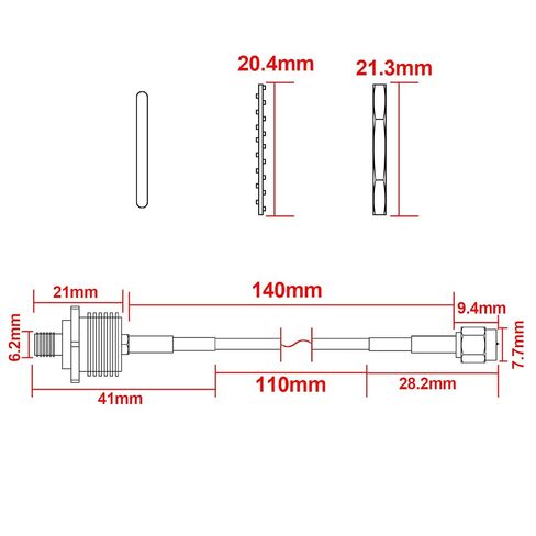 Waterproof SMA Extension Cable SMA Male to SMA Female Cable, 2-Pack in Kuwait