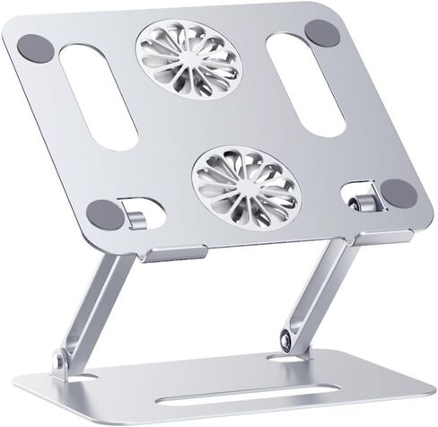 Dual Fan Laptop Cooling Pad Adjustable Foldable Aluminum Alloy Stand in Kuwait
