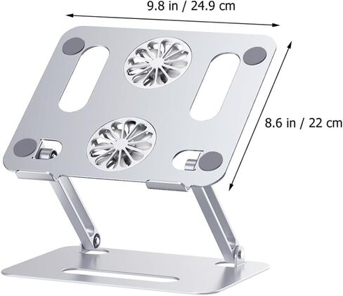 Dual Fan Laptop Cooling Pad Adjustable Foldable Aluminum Alloy Stand in Kuwait