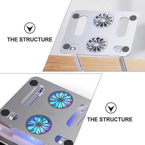 Dual Fan Laptop Cooling Pad Adjustable Foldable Aluminum Alloy Stand in Kuwait