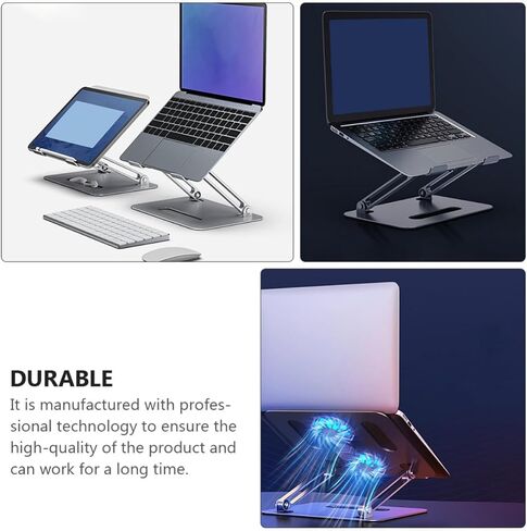 Dual Fan Laptop Cooling Pad Adjustable Foldable Aluminum Alloy Stand in Kuwait