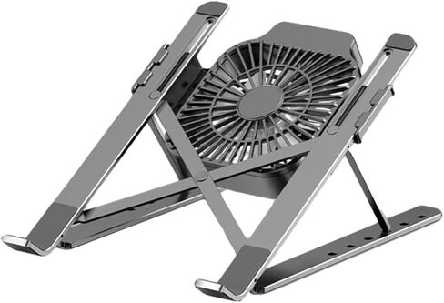Aluminum Alloy Laptop Cooling Fan Stand with USB Cable Adjustable Foldable in Kuwait