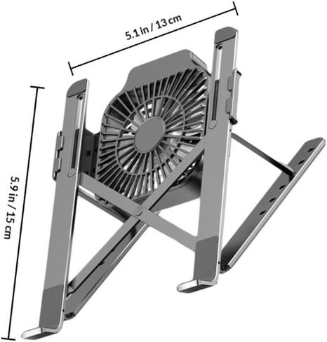 Aluminum Alloy Laptop Cooling Fan Stand with USB Cable Adjustable Foldable in Kuwait
