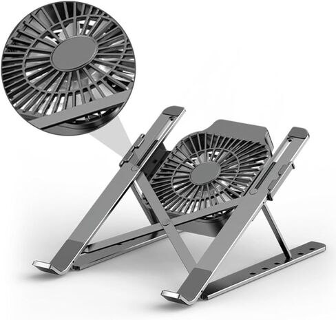 Aluminum Alloy Laptop Cooling Fan Stand with USB Cable Adjustable Foldable in Kuwait