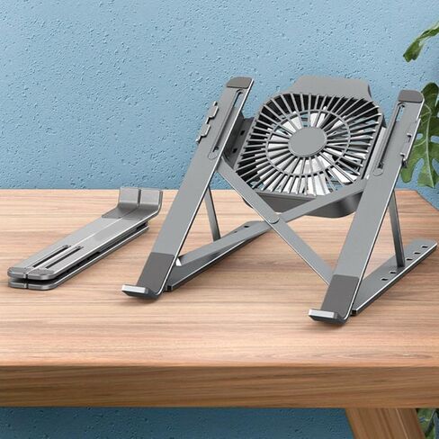 Aluminum Alloy Laptop Cooling Fan Stand with USB Cable Adjustable Foldable in Kuwait
