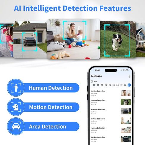 Window Camera 2-Pack for Home Security, 2K 3MP Indoor Security Camera with WiFi 6 Dual Band 2.4/5.8GHz, UltraColor Night Vision, AI Human Detection, 24/7 Recording, Glass Mount No Drill in Kuwait