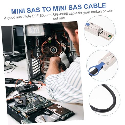 Mini Sas SFF-8088 Cable 26 Pin Copper Black High-Speed Data Transmission in Kuwait