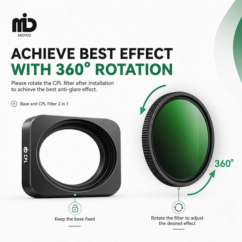 CPL Filter for TERUNSOUL D016 Dash Cam, Anti-Glare Lens in Kuwait