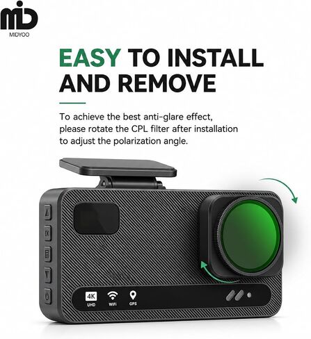 CPL Filter for TERUNSOUL D016 Dash Cam, Anti-Glare Lens in Kuwait