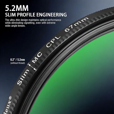67mm CPL Filter Slim Circular Polarizer, 5.2mm Ultra-Thin Frame in Kuwait