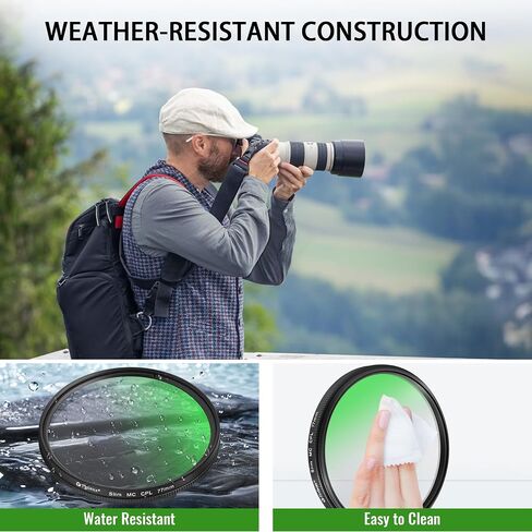 77mm CPL Filter Slim Circular Polarizer, 5.2mm Ultra-Thin Frame in Kuwait
