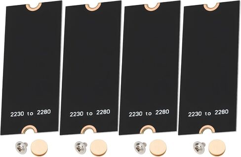 ECSiNG 4 Pack M.2 2230 to 2280 SSD Extension Mounting Bracket Kit Compatible with M.2 2280 NVMe SATA Motherboards in Kuwait