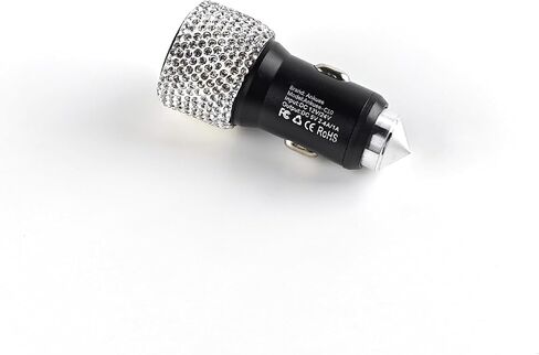 Ankuee Bling Dual USB Car Charger Adapter, 5V/2.4A Crystal Rhinestones Auto Fast Charging Plug, Diamond Vehicle Interior Recharger Decorations Accessories, Universal for SUV Sedan Truck (Red) in Kuwait