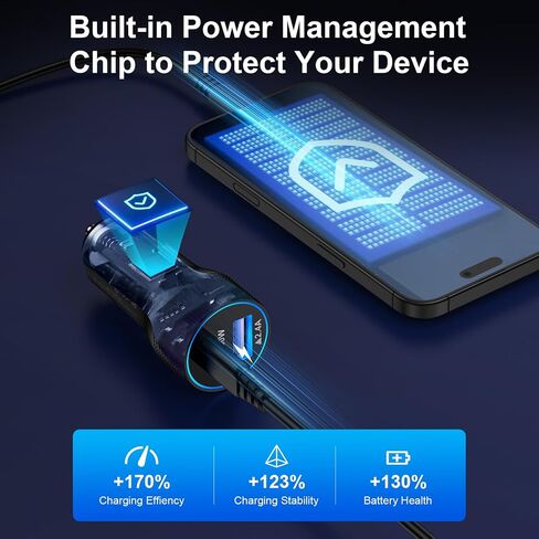 for Samsung Super Fast Charger Car Adapter 45W Dual Port Auto Phone Charger in Kuwait