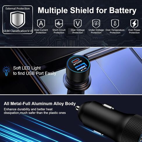 for Samsung Super Fast Charger Car Adapter 45W Dual Port Auto Phone Charger in Kuwait