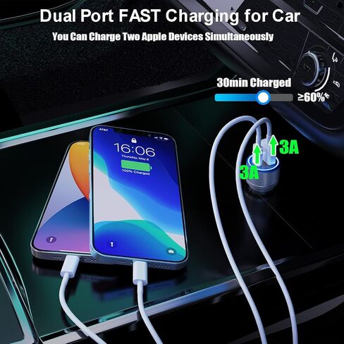 48W Dual Port USB C Power Delivery All Metal Car Adapter in Kuwait