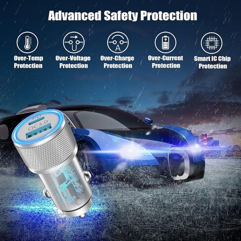48W Dual Port USB C Power Delivery All Metal Car Adapter in Kuwait