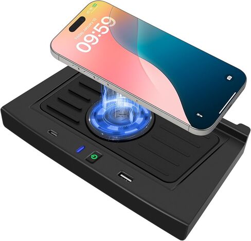 Wireless Car Charger for VW Volkswagen Tiguan MK2 2017 2018 2019 2020 2021 Accessories,Car Wireless Charging Pad with QC 3.0 USB Port in Kuwait
