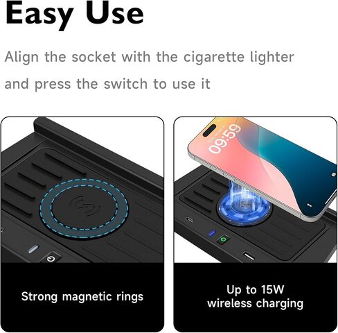 Wireless Car Charger for VW Volkswagen Tiguan MK2 2017 2018 2019 2020 2021 Accessories,Car Wireless Charging Pad with QC 3.0 USB Port in Kuwait