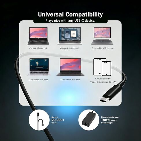 Universal Chromebook 45W USB Type C Laptop Charger in Kuwait