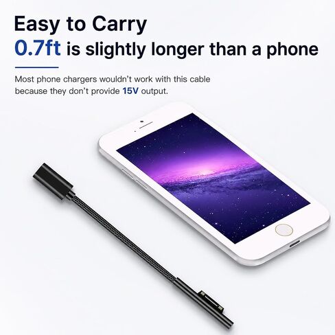 Sisyphy Surface Connect to USB-C Charging Cable for Surface Pro, 8in Nylon in Kuwait