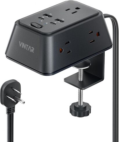 VINTAR Desk Clamp Power Strip with Surge Protector, 6FT Extension Cord in Kuwait