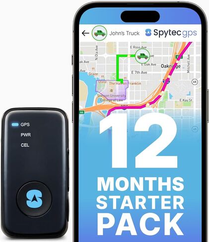 Spy Tec Atlas GPS Tracker for Vehicles & Kids | Up to 14-Day Battery Life | Geofencing, Portable Real Time Mini GPS Car Tracker w/Lifetime Support | Starter Kit with 1st Month Included in Kuwait