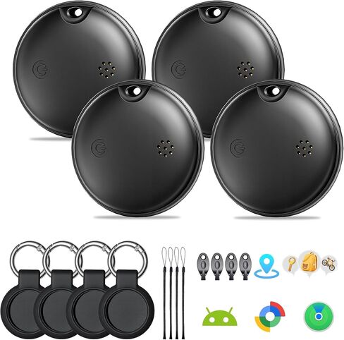 2026 Upgrade 4-Pack Smart Bluetooth Tracker – Android AirTag, Works with iOS Find My & Android Find Hub, IP68 Waterproof, Loud Ring, Replaceable Battery, for Luggage Keys Wallet Backpack in Kuwait
