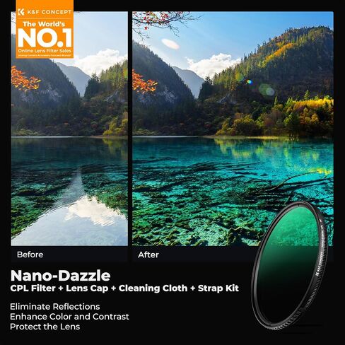 K&F Concept 55mm Circular Polarizer Lens Filter with Filter Cap Ultra Slim in Kuwait