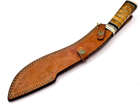 Delta :Handmade Damascus steel 15" Kukri knife-Damascus Steel Knife-for Outdoor & indoor Survivals, Best for Hunting,Camping With Original Camel Bone Handle in Kuwait