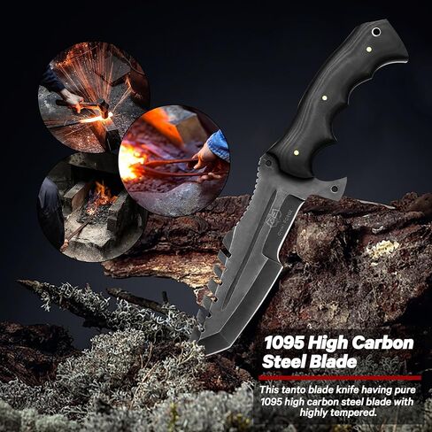 Handmade Tracker Hunting Knife Full Tang with Leather Sheath-Best for Camping & Outdoor Gear Best For Men Gift in Kuwait