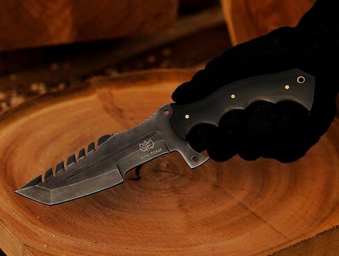 Handmade Tracker Hunting Knife Full Tang with Leather Sheath-Best for Camping & Outdoor Gear Best For Men Gift in Kuwait
