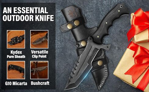 Handmade Tracker Hunting Knife Full Tang with Leather Sheath-Best for Camping & Outdoor Gear Best For Men Gift in Kuwait