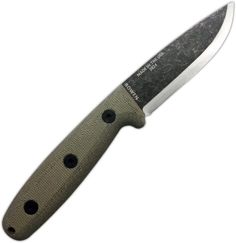 ESEE RB3 Reuben Bolieu Fixed Blade Survival Knife, Leather Sheath, Made In USA (Black Oxide Finish, Brown Leather Sheath (Right)) in Kuwait