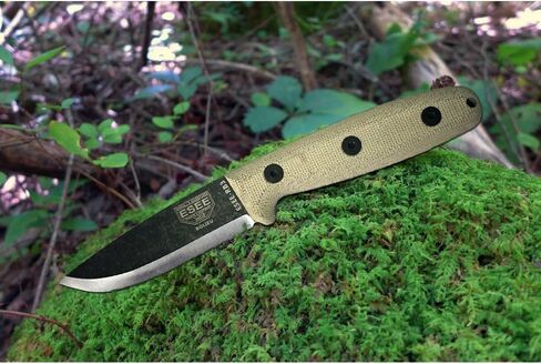 ESEE RB3 Reuben Bolieu Fixed Blade Survival Knife, Leather Sheath, Made In USA (Black Oxide Finish, Brown Leather Sheath (Right)) in Kuwait
