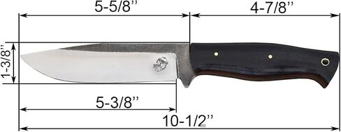 Knives Ranch 10-1/2" Full Tang Bushcraft Camping Knife - High Carbon SS 440C - Vacuum Heat-Treated 59 HRC - Burlap Micarta Handle - Fixed Blade Hunting Knife with Leather Sheath in Kuwait