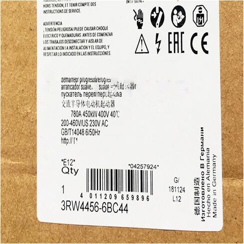 SMOCONE 1 PCS 3RW4456-6BC44 New and Sealed in Box 3RW44566BC44 with Warranty and Fast in Kuwait
