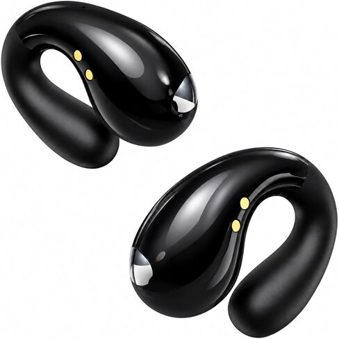 Boytond Ultra Open Ear Earbuds - Comfortable Clip-On Bone Conduction Earbuds, Over-The-Ear Open Headphones with Waterproof Build for Running, Gym Workouts, and Outdoor Sports, Shadow Black in Kuwait