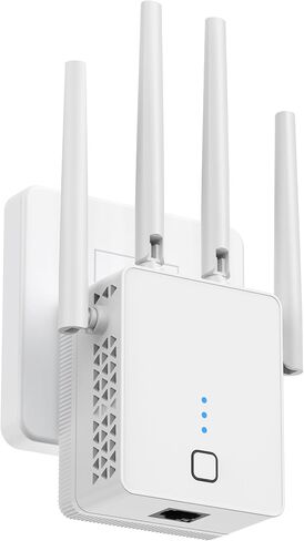 2026 WiFi Extender Signal Booster Dual Band 1200Mbps, Covers Up to 18,000 Sq Ft, Long Range and 115+ Devices, Wireless Internet Repeater with Ethernet Port, 1-Tap Setup (Matte White) in Kuwait