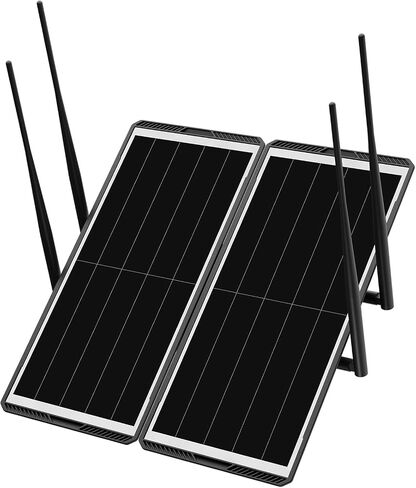 Solar WiFi Extender Outdoor 30W – 1200Mbps Dual Band 2.4G/5.8G Wireless Repeater with 30000mAh Battery, 4 High Gain Antennas, IP65 Waterproof Signal Booster for Garden, Farm, Yard (Black) in Saudi Arabia